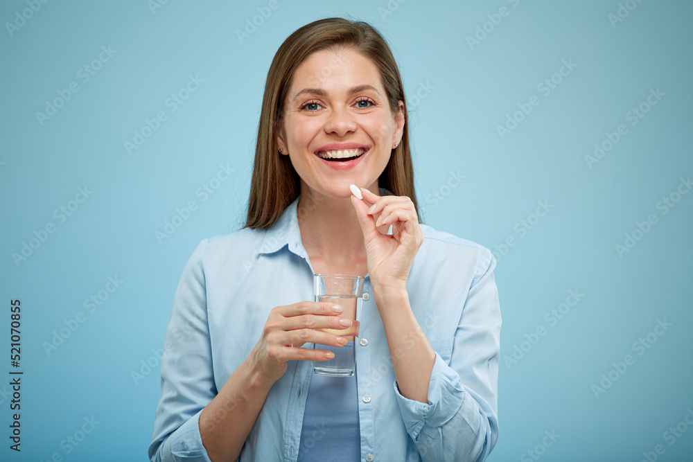 Smiling woman isolated portrait
