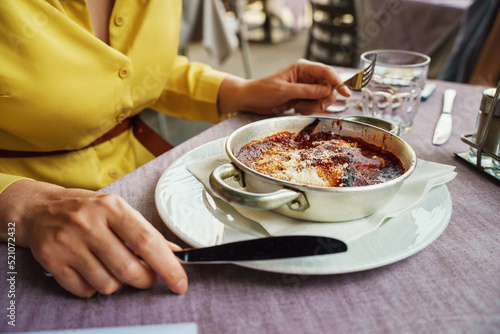 Traditional italian lasagne in bowl.