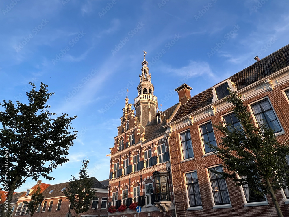 The city hall of Franeker in the evening The city hall of Franeker in the evening