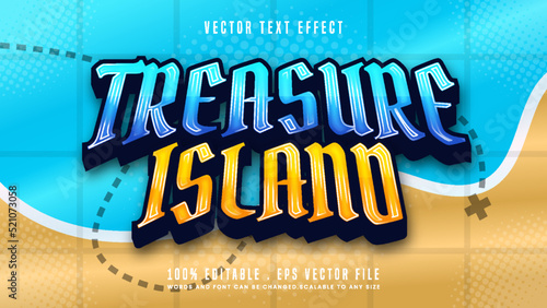 Treasure Island 3d editable text effect font style