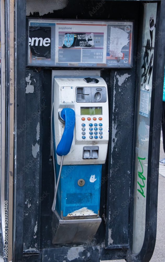 old telephone box on the street old telephone box on the street