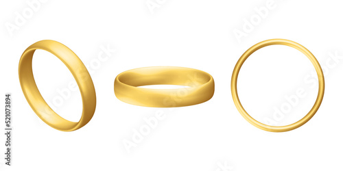 Set of golden realistic wedding ring Anniversary romantic surprise