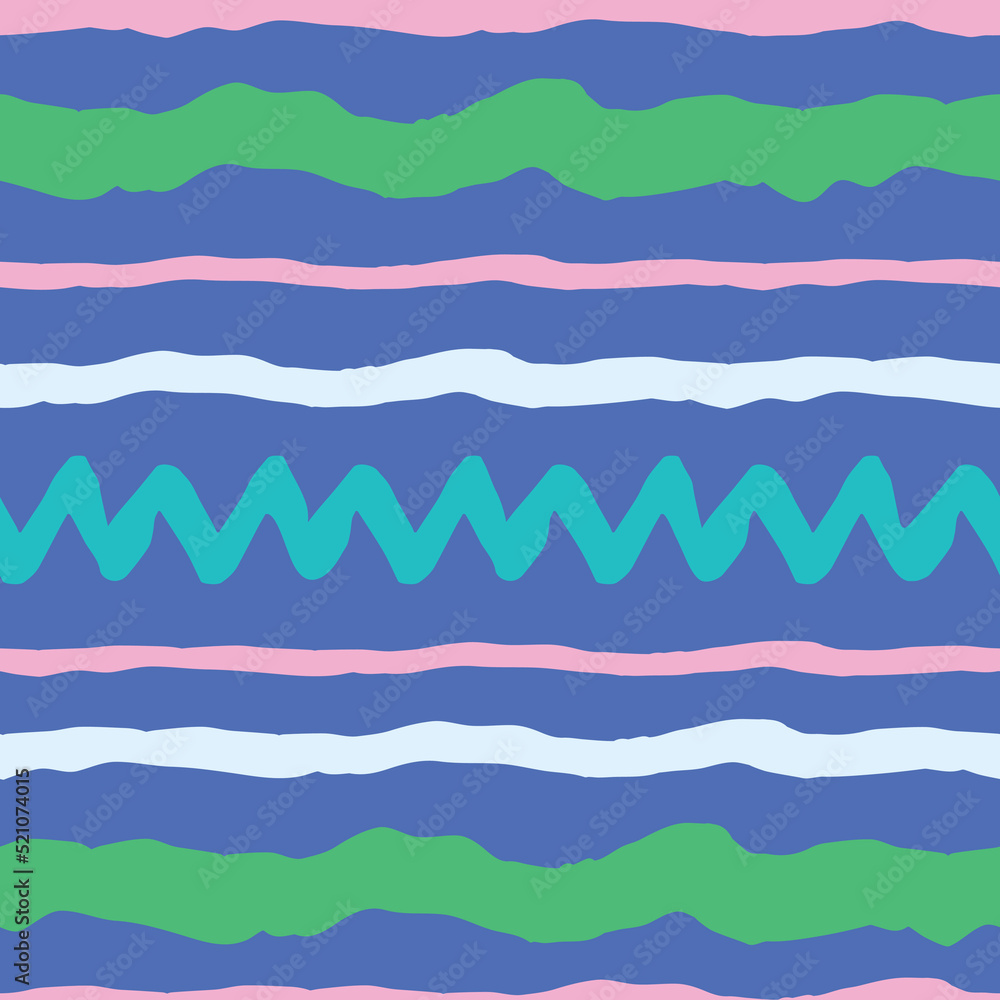 Striped pattern with hand painted bold and thin lines, zigzag. Vector illustration. Freehand horizontal wavy stripes repeat pattern. Perfect for print, scrapbooking, wallpaper, textile, fashion. Striped pattern with hand painted bold and thin lines, zigzag. Vector illustration. Freehand horizontal wavy stripes repeat pattern. Perfect for print, scrapbooking, wallpaper, textile, fashion.