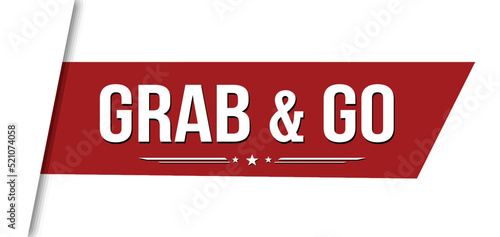 Grab and go red ribbon or banner design