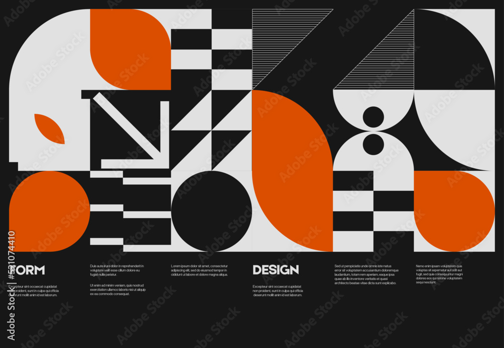 Swiss poster design template layout with clean typography and minimal