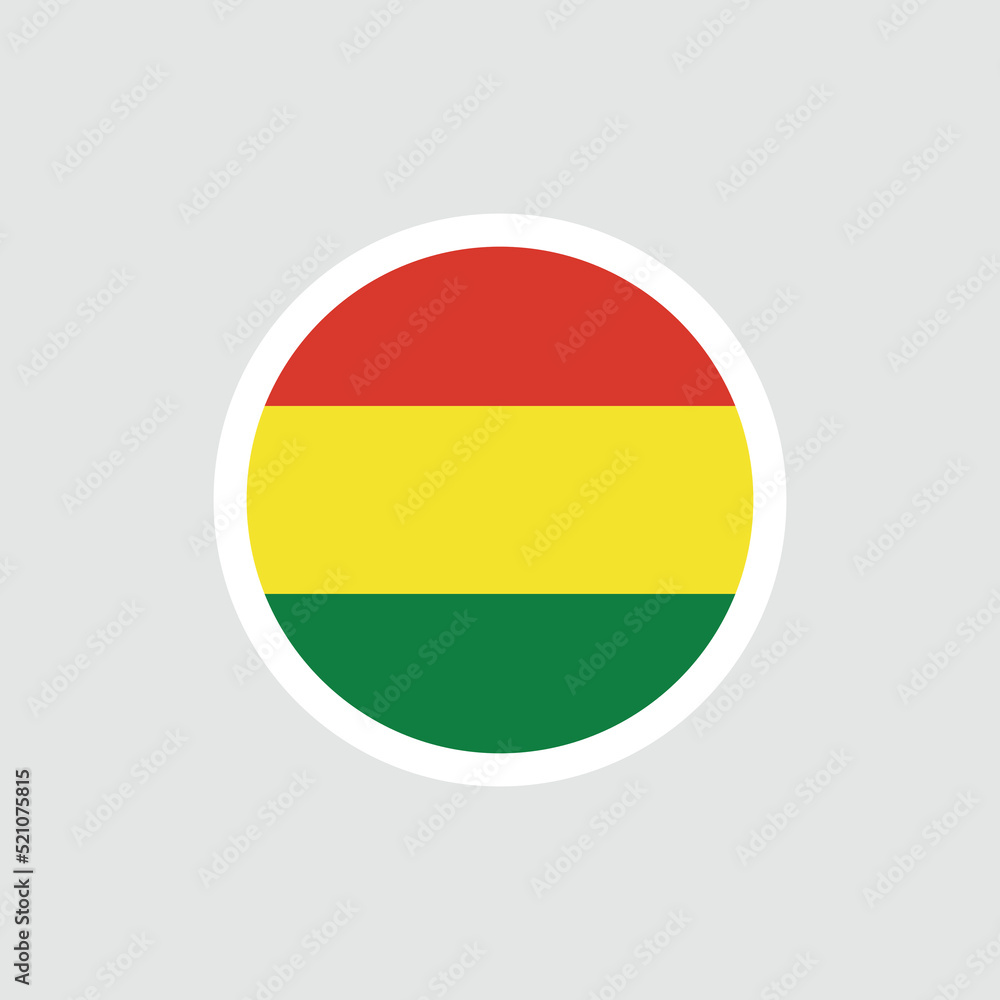 Obraz premium Flag of Bolivia. Bolivian flag, horizontal tricolor: red, yellow, green. Symbol of the Plurinational State of Bolivia. 