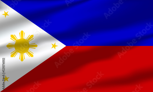 Vector Philippines Flag Waving Realistic Flowing Flags