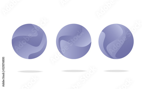 Set of round abstract badges, icons or shapes in trendy very peri color