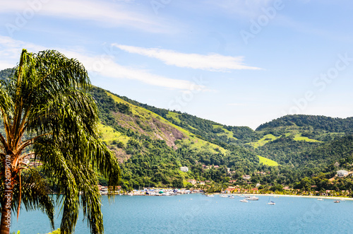 Landscape with sea at the coast of Angra dos Reis town, State of Rio de Janeiro, Brazil. Taken with Nikon D5100 18-55mm lens, at 32mm, 1/250 f 8.0. photo