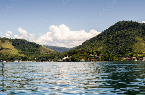 Sea and mountains at Angra dos Reis town, State of Rio de Janeiro, Brazil. Taken with Nikon D5100 18-55mm lens, at 36mm, 1/320 f 9.0 ISO 100.