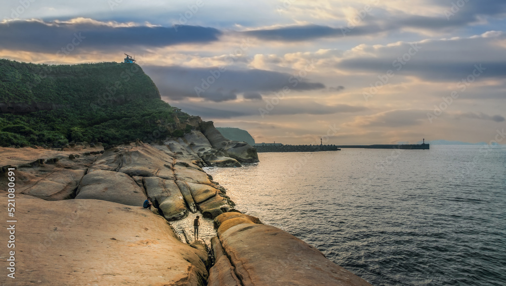 Photo & Art Print Marine erosion and weathering landform of Ye liu ...