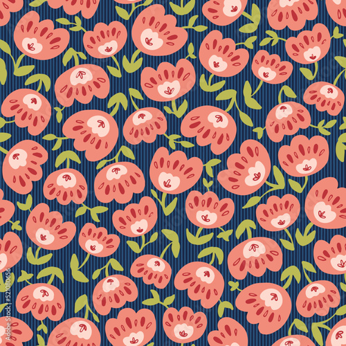 Floral Abstract Seamless Vector Pattern Retro Design