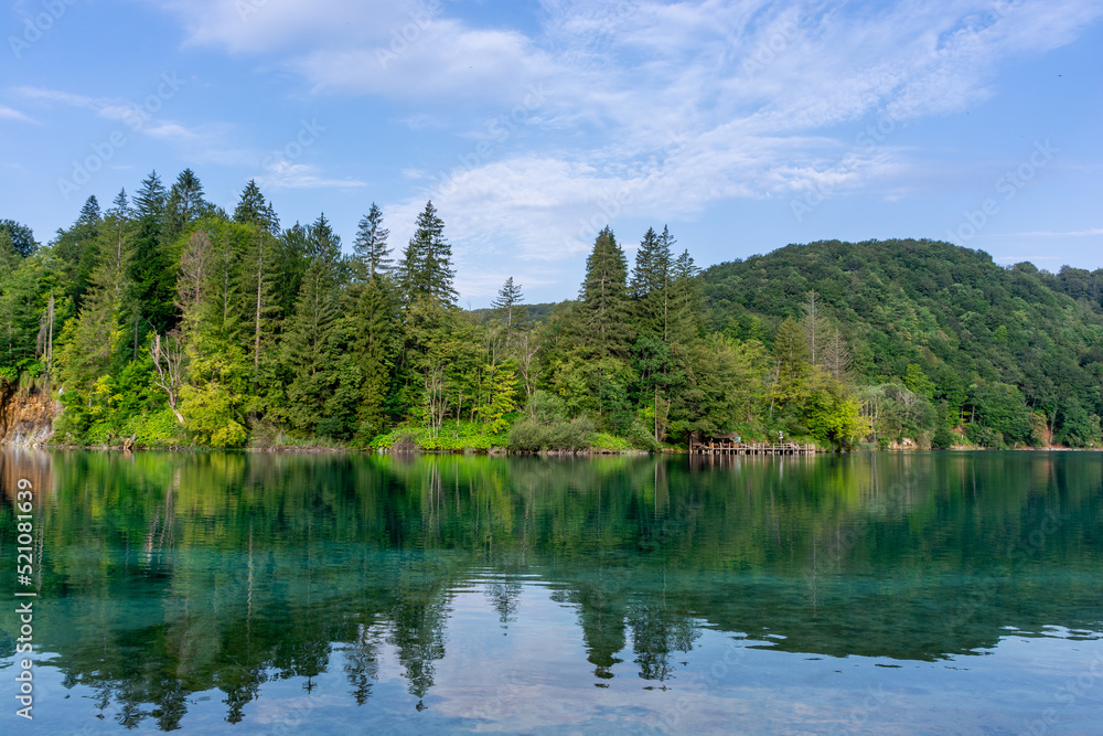 Plitvice lakes in Croatia, beautiful summer landscape with turquoise water Plitvice lakes in Croatia, beautiful summer landscape with turquoise water