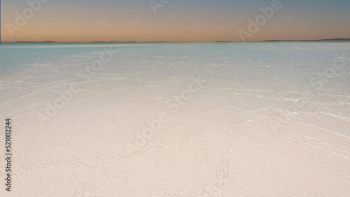 Empty sea and dream beach background with copy space photo