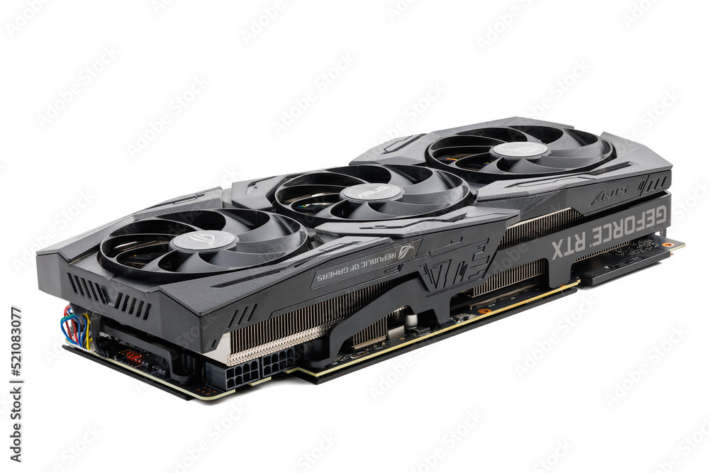 Asus ROG Strix Advanced Nvidia RTX 2070 super - big black contemporary  gaming graphics card isolated on white background in Tula, Russia, - July  27, 2022 Stock-Foto | Adobe Stock