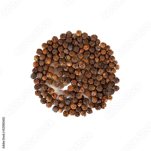 Allspice, grains of allspice or black pepper isolated on white.