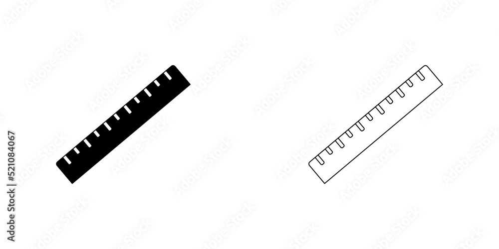 Ruler icon. Vector template.