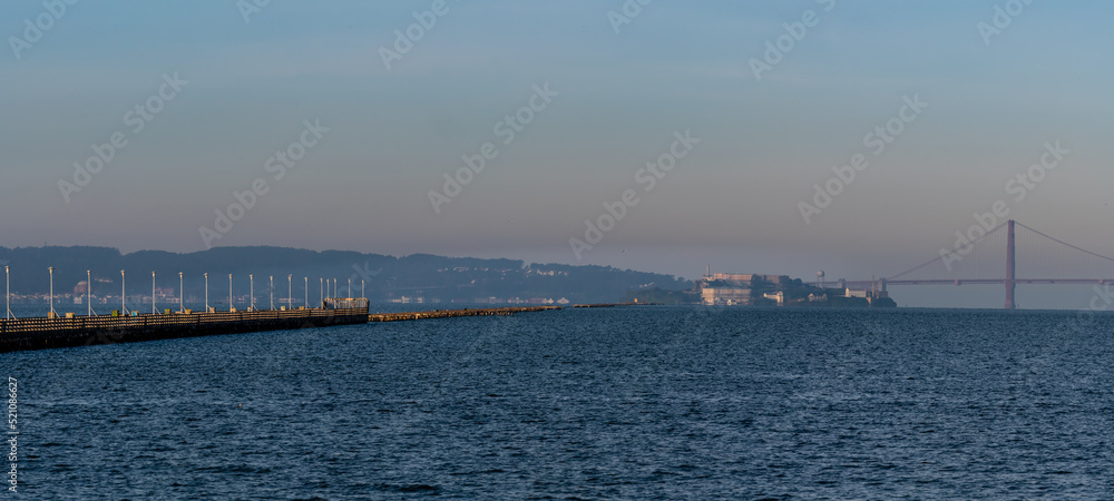Berkeley Ca. pier with Alcatraz and golden gate in background
