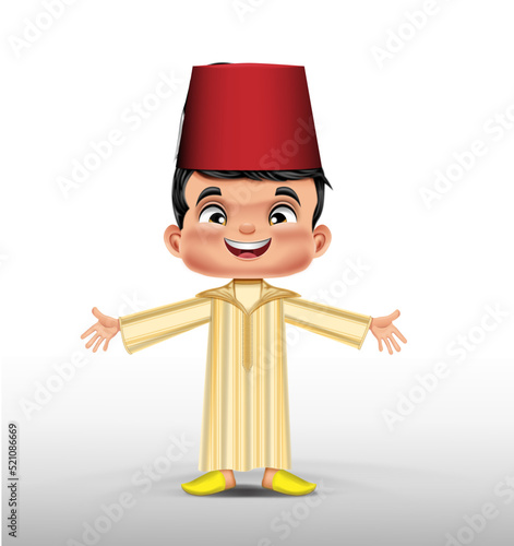 vector .boy character  moroccan djelaba