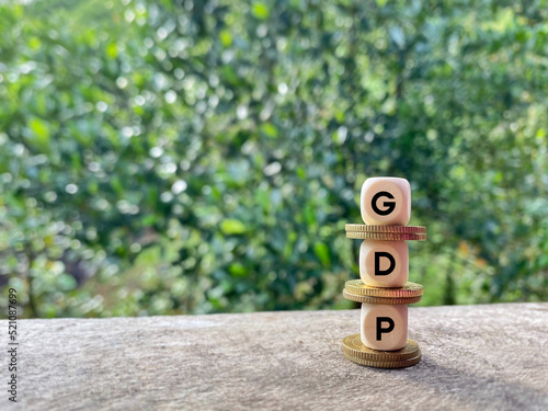 GDP image background. Stands for gross domestic product. Finance concept. Stock photo.