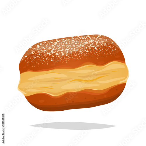 vector illustration of a German donut called Krapfen