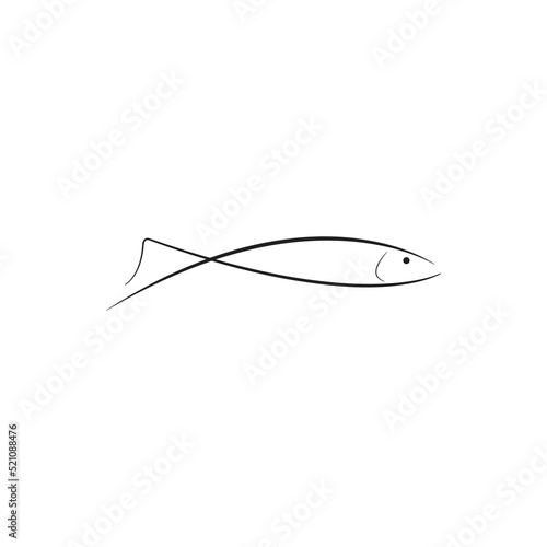 Small fish vector outline on a white background
