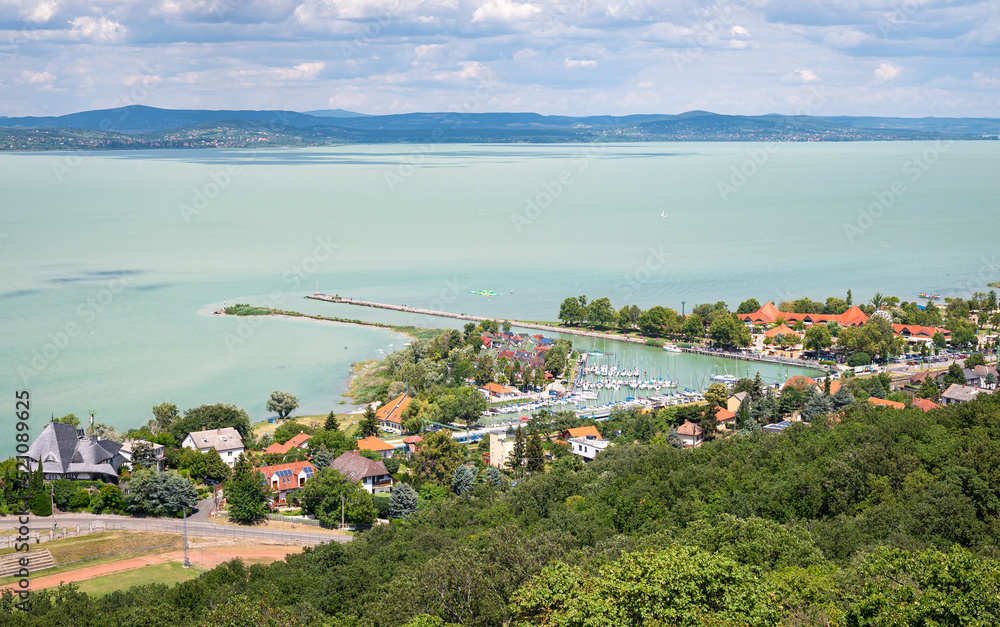 Harbour of the town of Fonyód, along Lake Balaton in Hungary