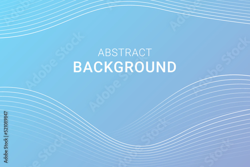 Abstract blue gradient background with thin waves. Vector illustration