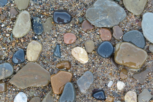 wet stones on the beach