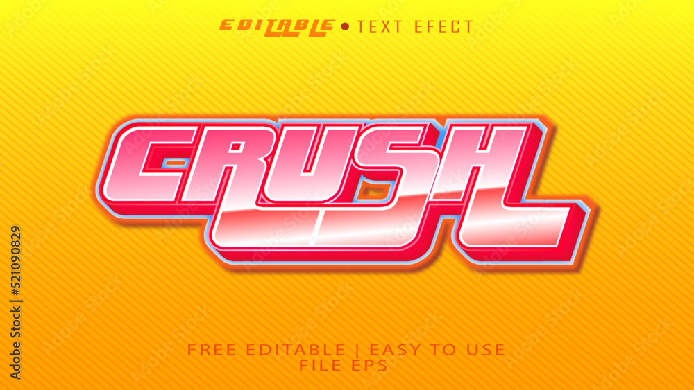 Crush editable text efect glass