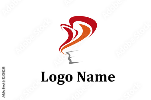 Initial SS Smoke Fire Flame Torch Burn logo design inspiration