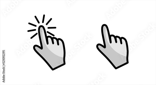 Pointer icon vector illustration - tap or click vector design icon. Design of icons pointing hand. Eps 10