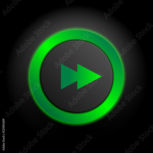 Multimedia web icon, next icon in green button