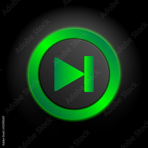 Multimedia web icon, next icon in green button
