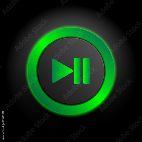 Multimedia web icon, next icon in green button