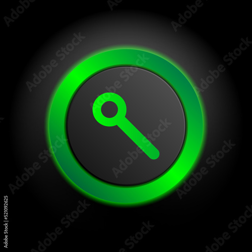 Multimedia web icon, search icon in green button