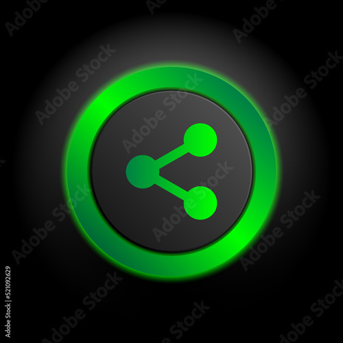 Multimedia web icon, share icon in green button