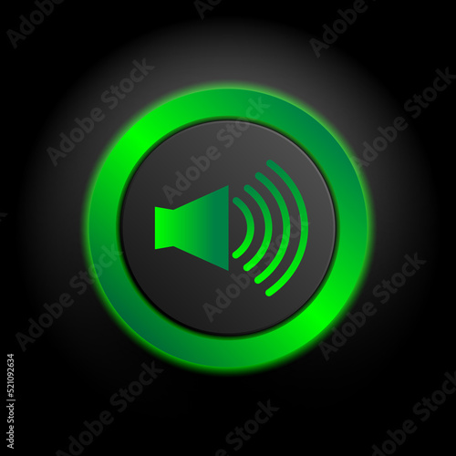 Multimedia web icon, volume icon in green button