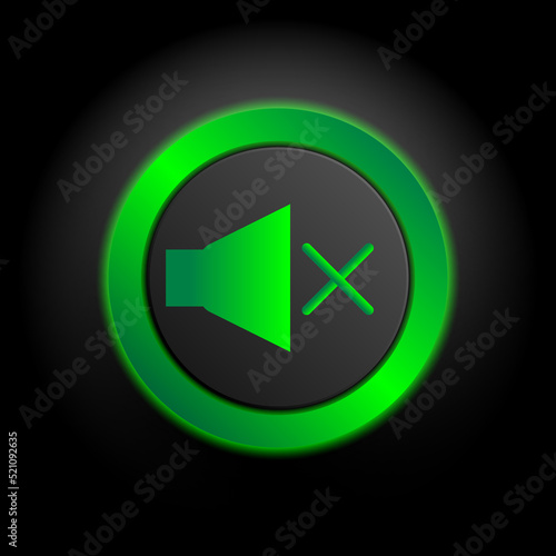 Multimedia web icon, volume icon in green button