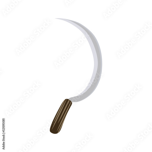 Garden sickle icon. Cartoon of garden sickle vector icon for web design isolated on white background