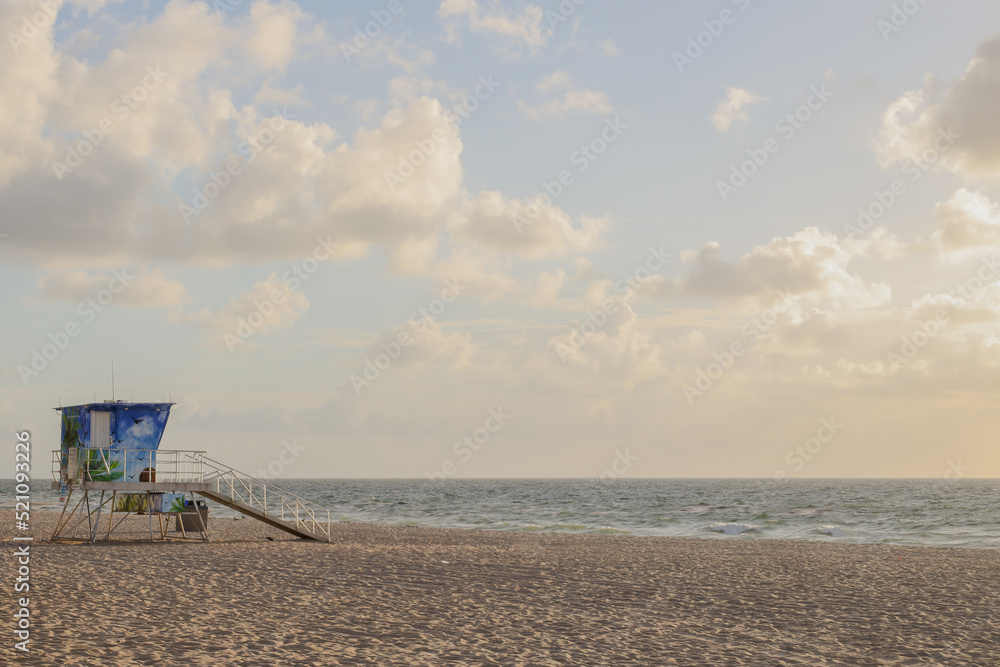 Lifeguard stand in ft lauderdale beach florida 