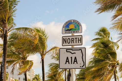 north a1a sign in ft lauderdale beach 
