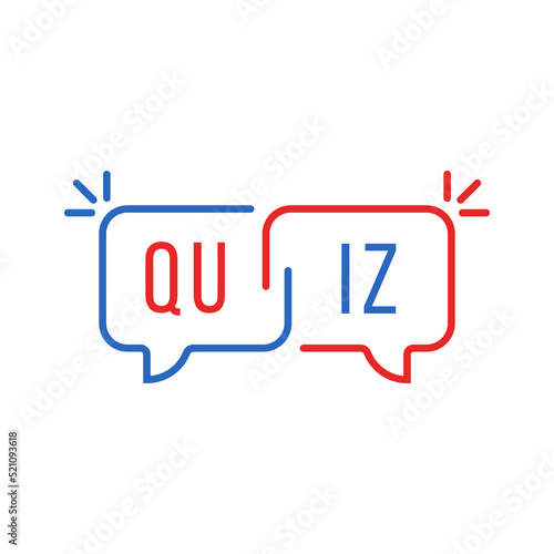 blue and red speech bubble like quiz icon