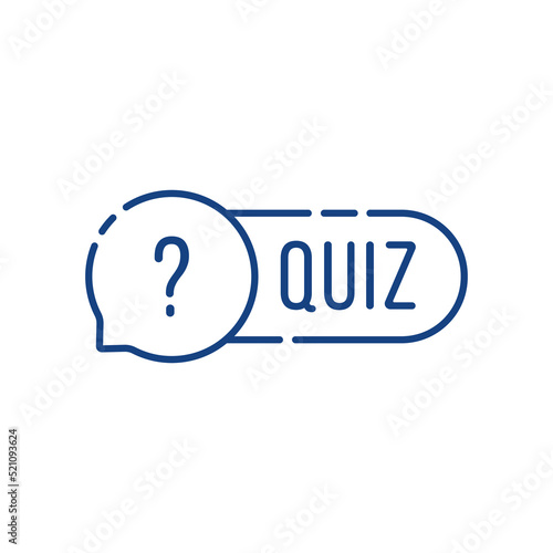 thin line speech bubble with simple quiz text