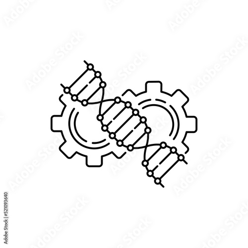 black thin line dna icon or gene sequence symbol