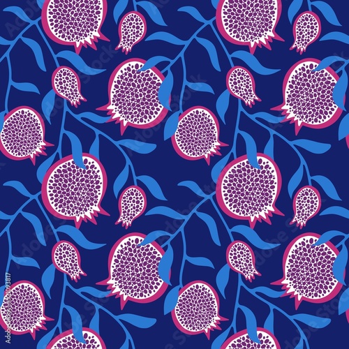Autumn fruit seamless pomegranate pattern for wrapping and clothes print and fabrics and notebooks and kids