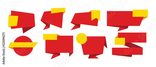 Modern blank origami sale stickers and tags collection