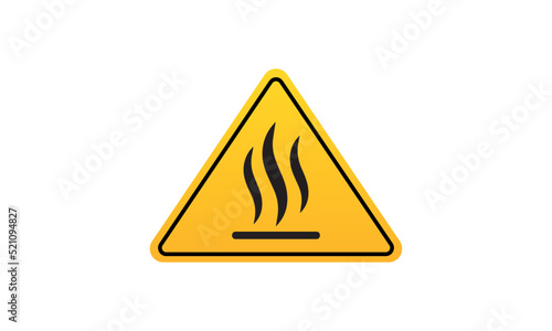 Hot surface caution sign, Caution sign contents hot