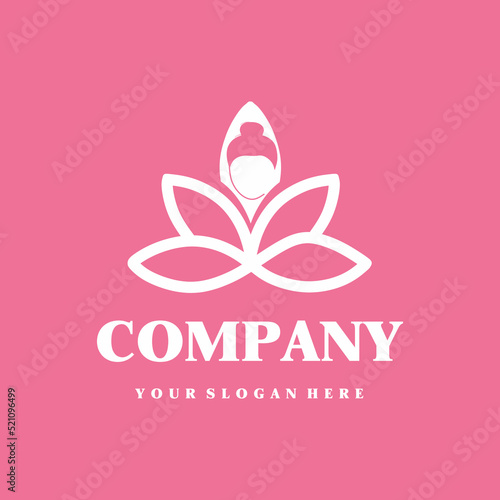 Business logo white lotus icon. Icon design for spa, yoga
