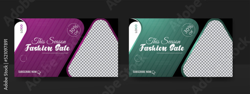 Modern YouTube video thumbnail for promotion Business. Fashion Thumbnail and web banner template.
